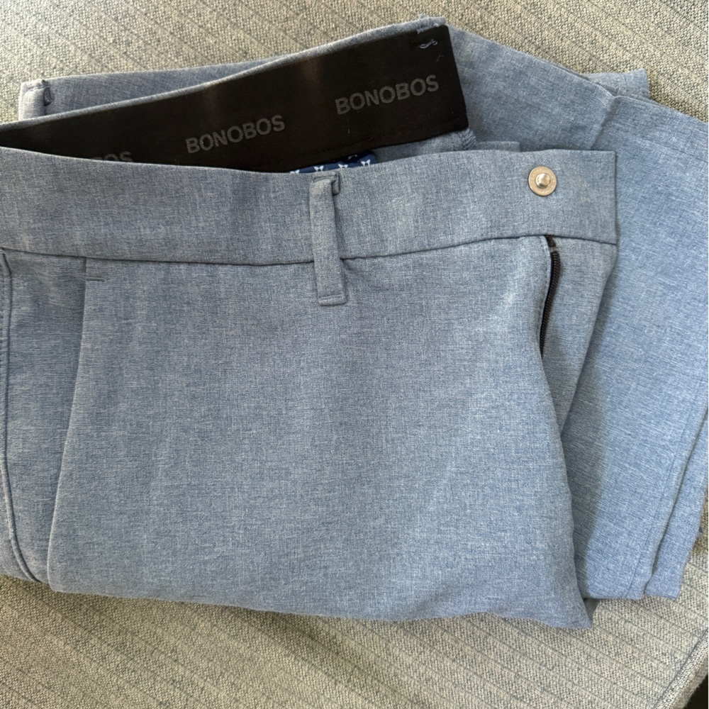 Bonobos Light Blue/Chambray Men's Dress Pants 32/30 Slim